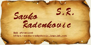 Savko Radenković vizit kartica